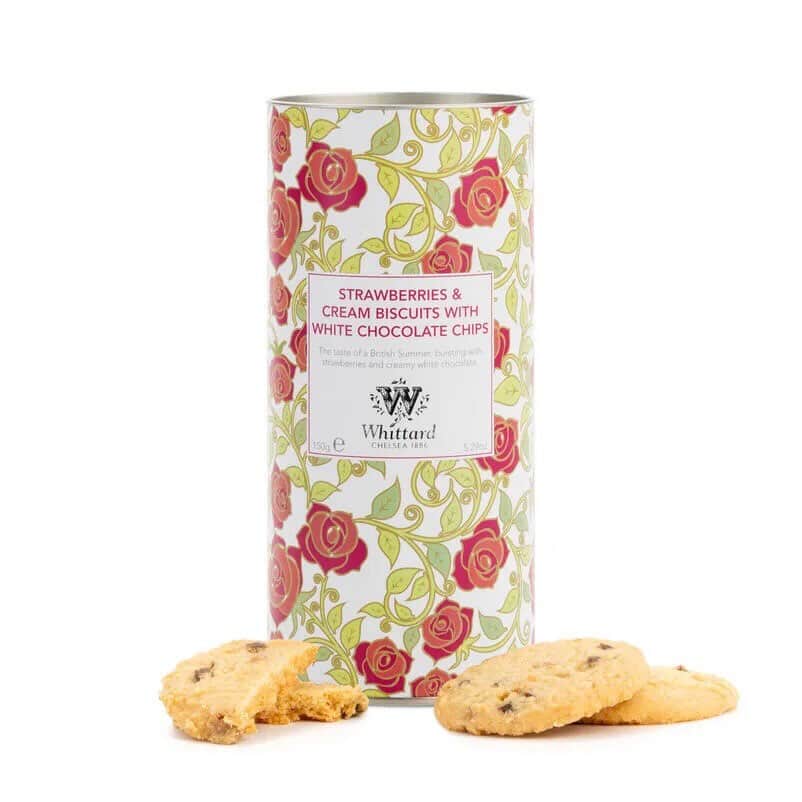 Strawberries & Cream Biscuits With White Chocolate Chips