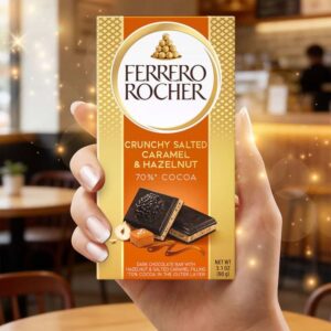 Ferrero Rocher Crunchy Salted Caramel & Hazelnut Dark Chocolate Bar