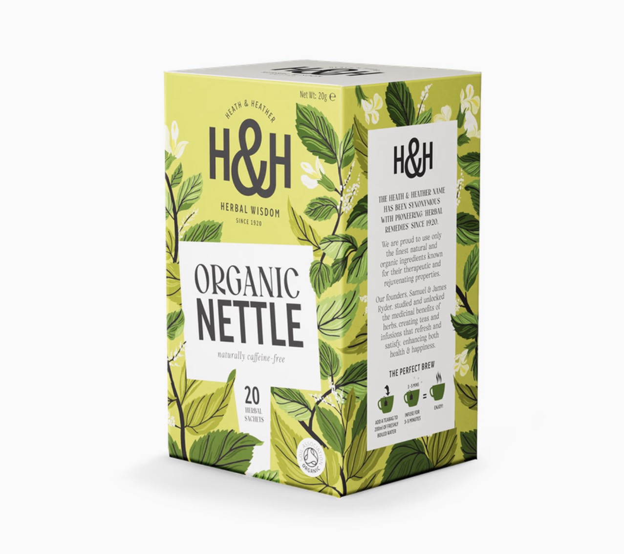 Heath & Heather Organic Nettle 20 Tea Bags caffeine free