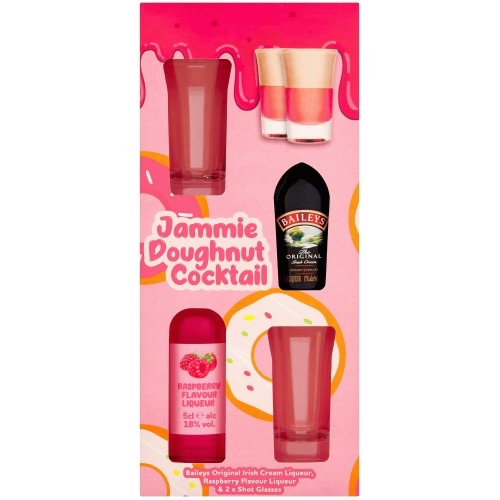 Baileys Jammie Doughnut Cocktail Baileys Raspberry 5 cl & 2 Glasses