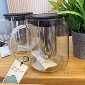 Glass mug with strainer - 1 litre