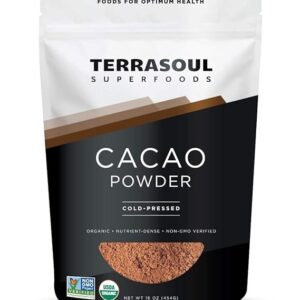 Terrasoul Superfoods Raw Organic Cacao Powder, 16 Oz