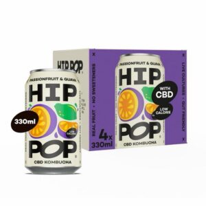 Hip pop Kombucha with 15mg cbd - Passion fruit & Guava