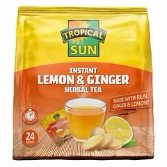 Tropical sun Instant Lemon & Ginger herbal tea - 24 sachets