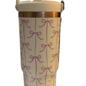 Nomad pink bow tumbler - 32oz